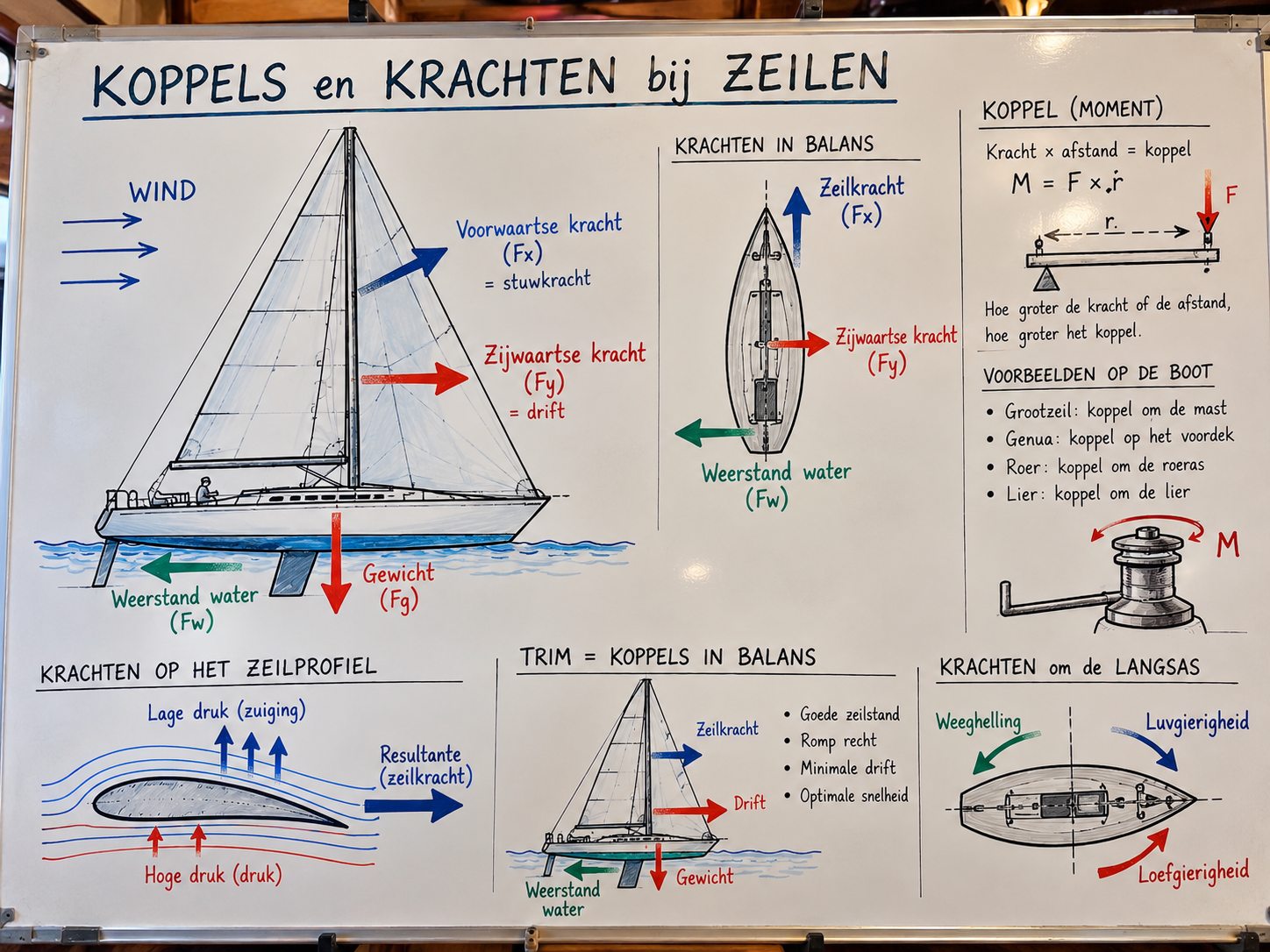 zeilkrachten en koppels
