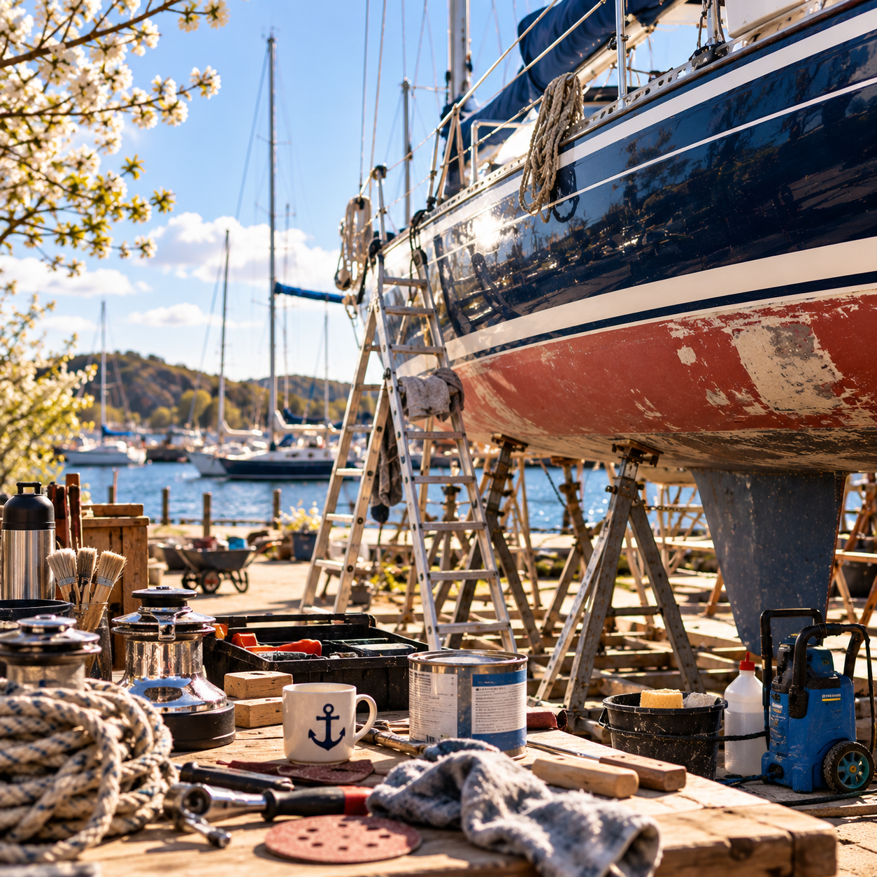 Voorjaarsklus aan de jachthaven